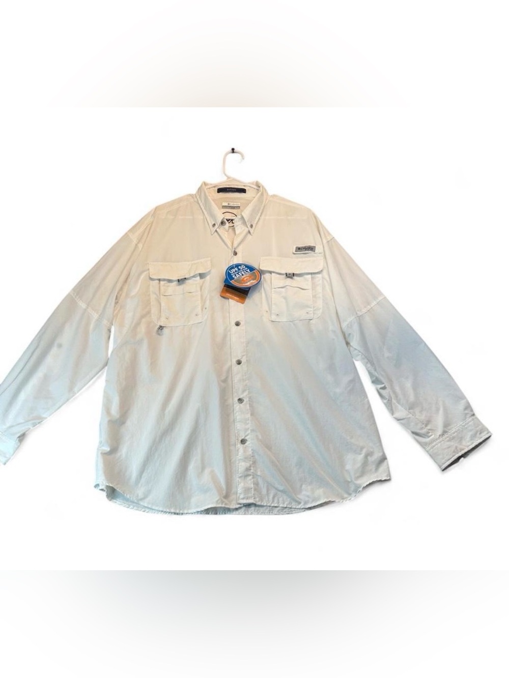 Columbia Men’s Button-Down Outdoor Shirt - Light Cream